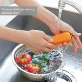 Cuenco para colar y lavar arroz de acero inoxidable: colador multiusos para uso en la cocina