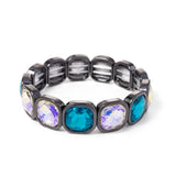 Gold Crystal Beaded Bohemian Elastic Bracelet for Women