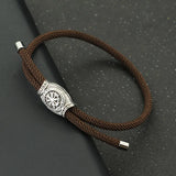 Men's Viking Rope Bracelet - Adjustable Handmade Stainless Steel Jewelry for Men