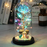 Eternal Rose in Glass Dome - Illuminated Galaxy Flower with Butterfly for Mothers Day