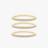 Elegant 18K Gold-Plated Stackable Eternity Ring Set – Minimalist & Timeless Jewelry