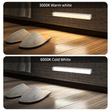 Luz LED de noche con sensor de movimiento para armario, recargable por USB, para cocina, escalera, dormitorio, decoración, 10/20/30/50 cm