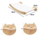 Wall-Mounted Cat Tree with Scratching Post & Hammock - Space-Saving Climbing Furniture