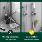 Ganchos de pared multiusos: soporte adhesivo para escobas y trapeadores para organizar la cocina y el baño 