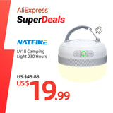 Linterna y linterna LED recargable para acampar NATFIRE LV10: luz de emergencia de 5 colores con función de banco de energía