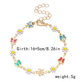 Sweet Daisy Flower Charm Bracelet for Women – Trendy Minimalist Floral Aesthetic Jewelry for Weddings & Parties