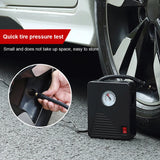 Portable 12V Car Air Compressor with LED Light and Tire Pressure Gauge