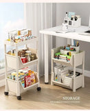 Estantería de almacenamiento con ruedas de varios niveles: estantería móvil y organizador para cocina, baño y hogar 