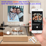 Personalized LED Music Photo Plaque with Custom Spotify Song