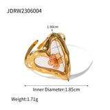 18K Gold Plated Polygonal Dry Flower Ring – Minimalist & Waterproof Statement Jewelry