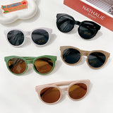 Gafas de sol redondas esmeriladas vintage para niños con protección UV400: protección solar elegante para niños