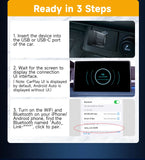 2-in-1 Wireless CarPlay & Android Auto Adapter - Dual-Band WiFi for Seamless Connectivity