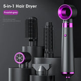 5-in-1 Negative Ion Hair Styler - Blow Dryer, Straightener & Curler with 5 Attachments