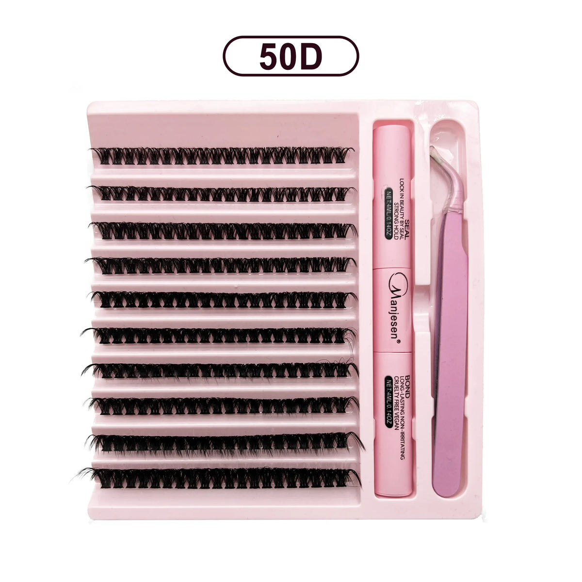 Kit de extensión de pestañas DIY: 200 piezas de grupos de pestañas con herramientas de unión y sellado
