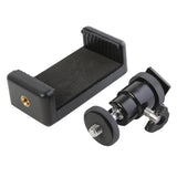 Soporte para trípode universal para teléfono con adaptador de zapata: soporte con clip ajustable para teléfonos inteligentes, DSLR y cámaras de acción