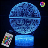 3D Night Light for Kids - USB Rechargeable LED Illusion Lamp with Remote Control