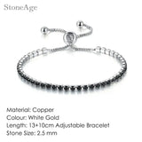 Unisex Geometric Charm Bracelet with AAA+ Cubic Zirconia