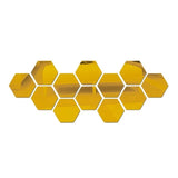 Pegatinas de pared con espejos hexagonales en 3D: decoración casera para sala de estar y dormitorio