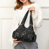 Vintage Punk Shoulder Bag – Large Capacity Rivet Tote for Women
