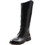 Men’s Knee-High Motorcycle Boots – PU Leather Winter Riding Boots with Zipper Closure