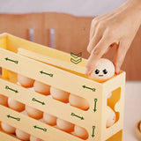 Caja de almacenamiento de huevos con ruedas automáticas: organizador de refrigerador de alta capacidad
