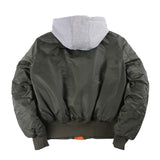 Men's Oversized MA-1 Bomber Jacket – Hooded Military Flight Jacket