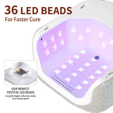 Cordless Rechargeable UV LED Nail Lamp with 36 Beads for Gel Polish Drying