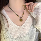 Collar de mariposa con cuentas de estilo chino: elegante cadena de clavícula de verano para mujer