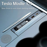 3-in-1 USB Hub Docking Station for Tesla Model 3/Y with Wireless Charging