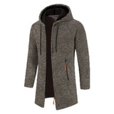 Men’s Casual Long Fleece Hoodie with Full Zipper – Spring & Autumn Wear