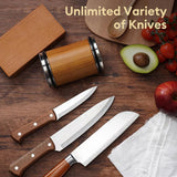 Rolling Knife Sharpener with Magnetic Base – 15° & 20° Angle Guide and Diamond Sharpening Stone