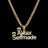 Collar con nombre y corona personalizado: joyas de acero inoxidable personalizadas para hombres y mujeres
