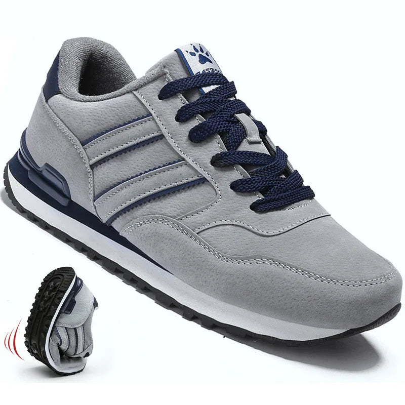 Men’s Breathable Patchwork Mesh Lace‑Up Sneakers – Lightweight Outdoor Running Shoes