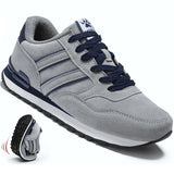 Men’s Breathable Patchwork Mesh Lace‑Up Sneakers – Lightweight Outdoor Running Shoes