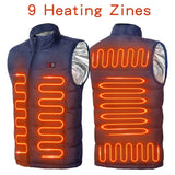 9-Zone Graphene Heated Vest - USB Electric Heating Jacket for Men & Women