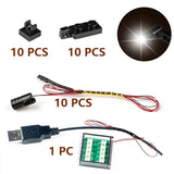 10-Piece LED Spotlight Building Block Set - MOC Lighting Kit for LEGO-Compatible Models