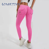 High Waist Butt-Lifting Pocket Leggings for Women – Seamless Yoga Pants with Utility Pockets