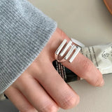 925 Sterling Silver Irregular Geometric Ring – Minimalist Jewelry for Women