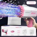 40-Hole Bubble Gun for Kids - Automatic Bubble Blower for Outdoor Play & Parties