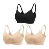 3-Piece Wire-Free Nursing Bra Set – Comfortable Maternity Bra for Breastfeeding Moms
