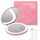 10X Magnification LED Makeup Mirror – Rechargeable Travel Mirror with Touch Control