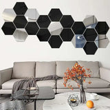 Pegatinas de pared con espejos hexagonales en 3D: decoración moderna para el hogar
