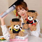 25cm Graduation Bear Plush Toy – Cute Doctor Teddy with Christmas Hat