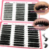 Professional DIY Cluster Eyelash Extensions Kit – 570-640pcs Mixed Length Voluminous Lashes