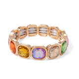 Gold Crystal Beaded Bohemian Elastic Bracelet for Women