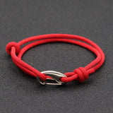 Men’s Adjustable Rope Charm Bracelet – Trendy Milan Alloy Geometric Design