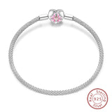 925 Sterling Silver Charm Bracelet for Women – Heart, Star, Moon & More