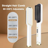 Dual-Use LCD Electric Straightening Brush & Curler with Temperature Control