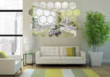 Pegatinas de pared con espejos hexagonales en 3D: decoración moderna para el hogar
