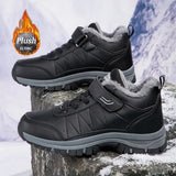Men's Waterproof Winter Boots - Warm Ankle Snow Boots with Non-Slip Sole
